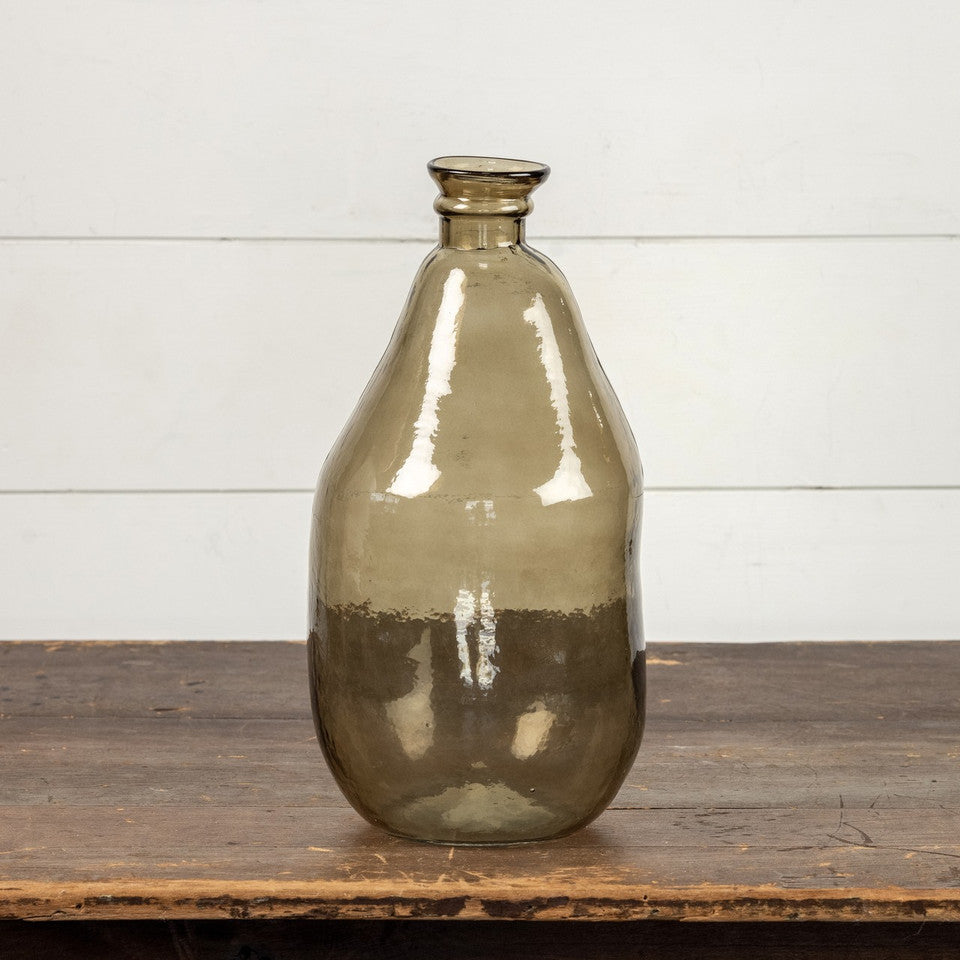 15" Brown Artisan Glass Vase