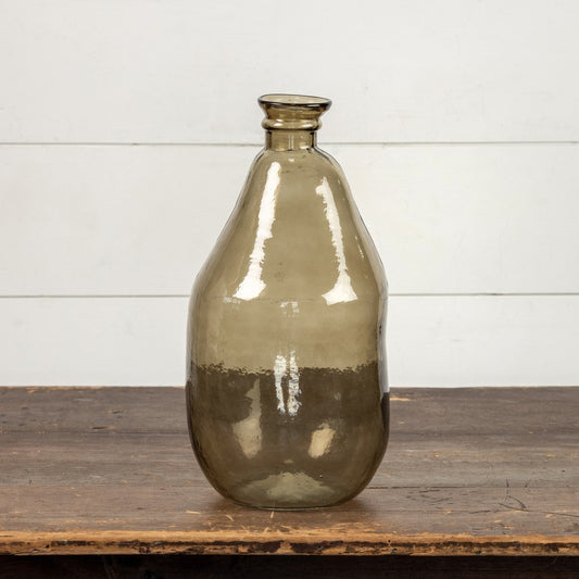 15" Brown Artisan Glass Vase