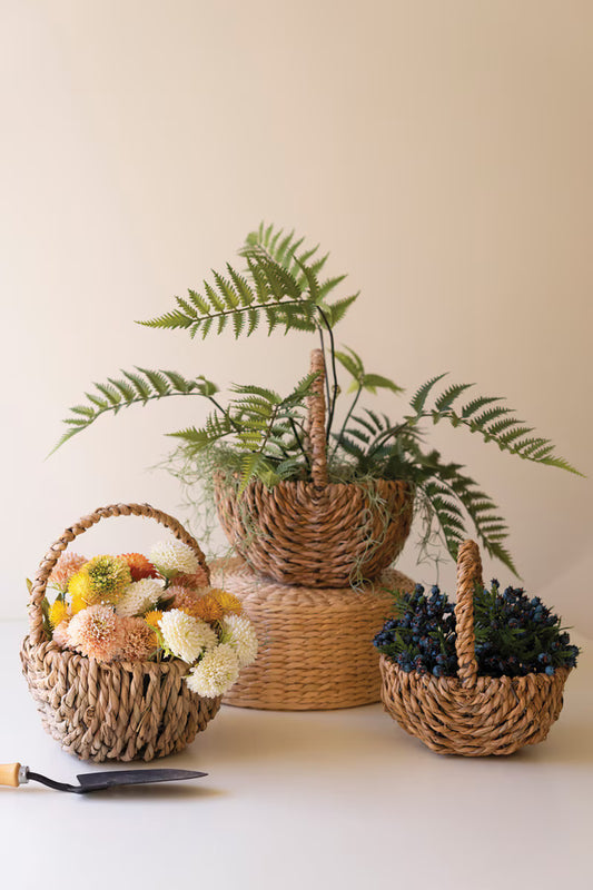 Woven Seagrass Baskets With Handles
