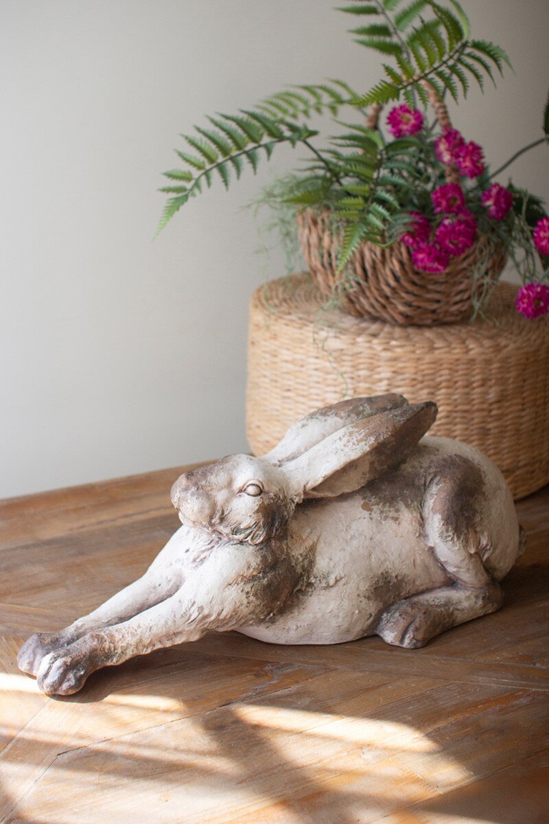 Faux Concrete Rabbit - Laying