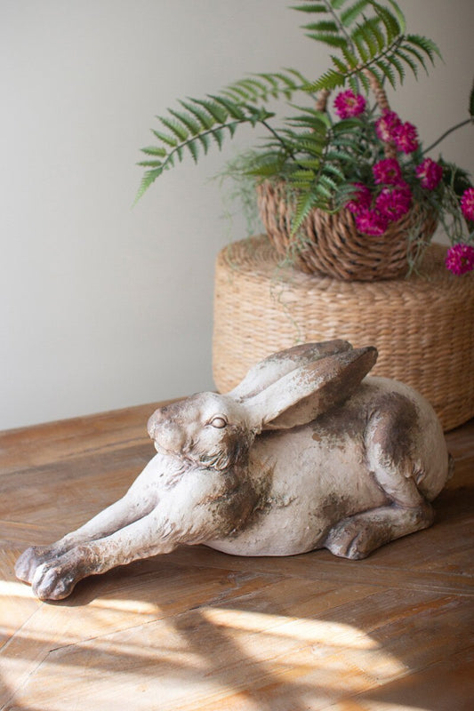 Faux Concrete Rabbit - Laying