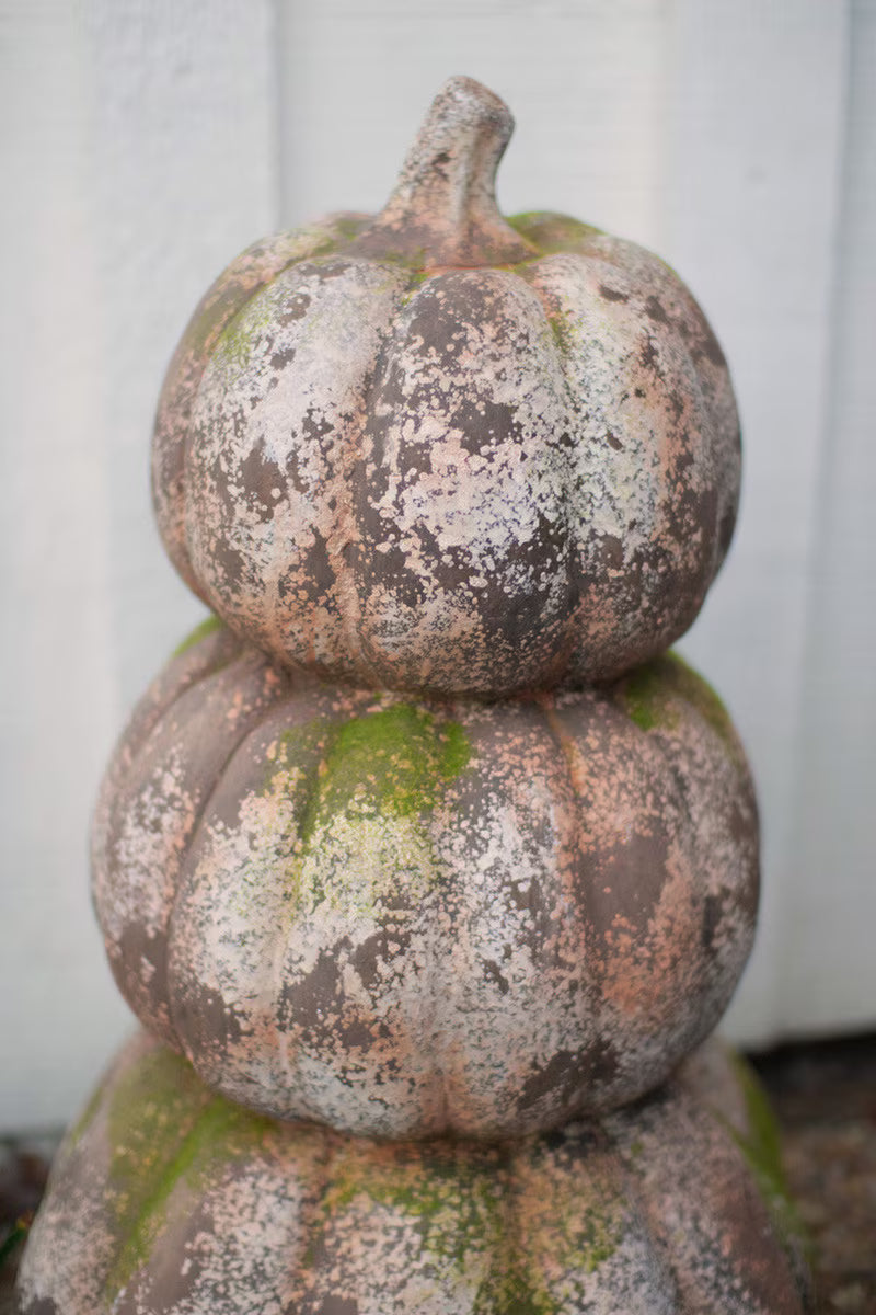 Stacked Faux-Concrete Pumpkins