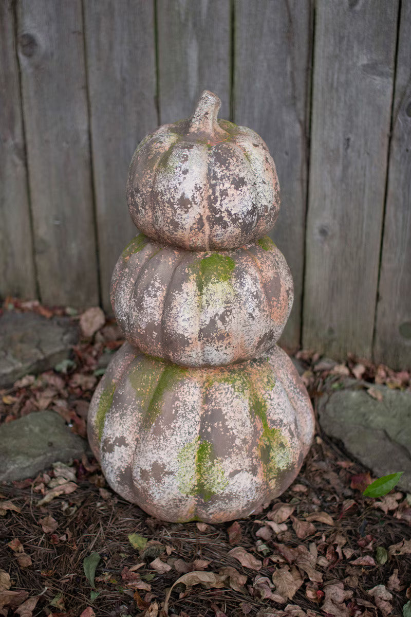 Stacked Faux-Concrete Pumpkins