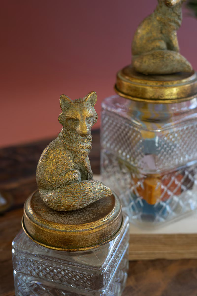Glass & Gold Fox Canister