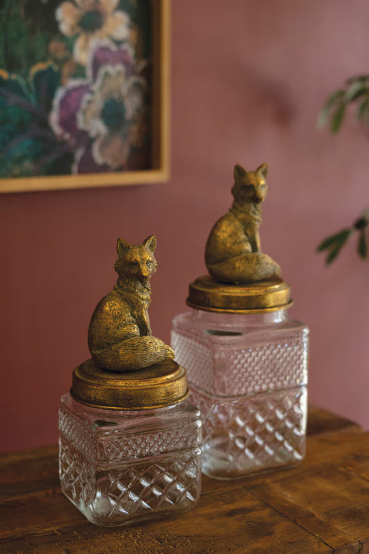 Glass & Gold Fox Canister