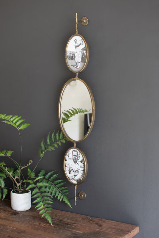 Rotating Long Wall Mirror & Frames