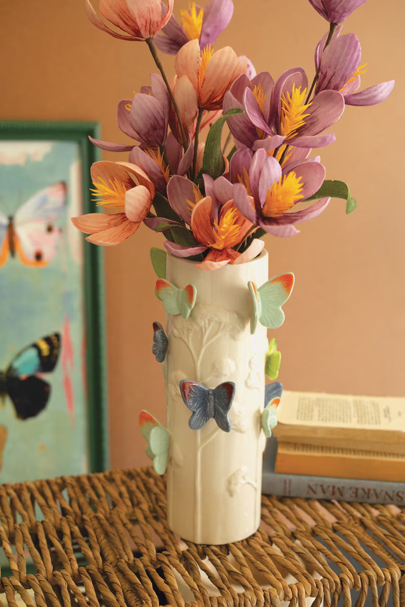 Tall 3D Butterflies Vase
