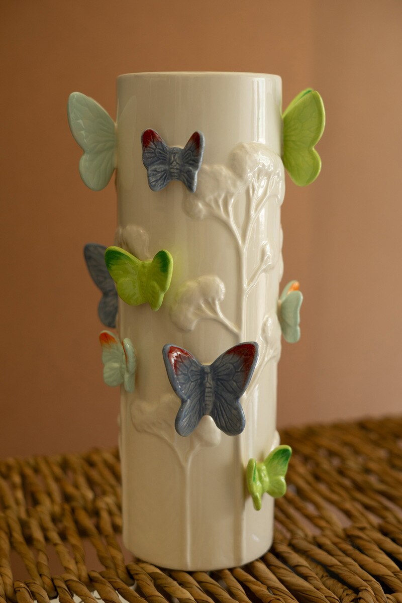 Tall 3D Butterflies Vase