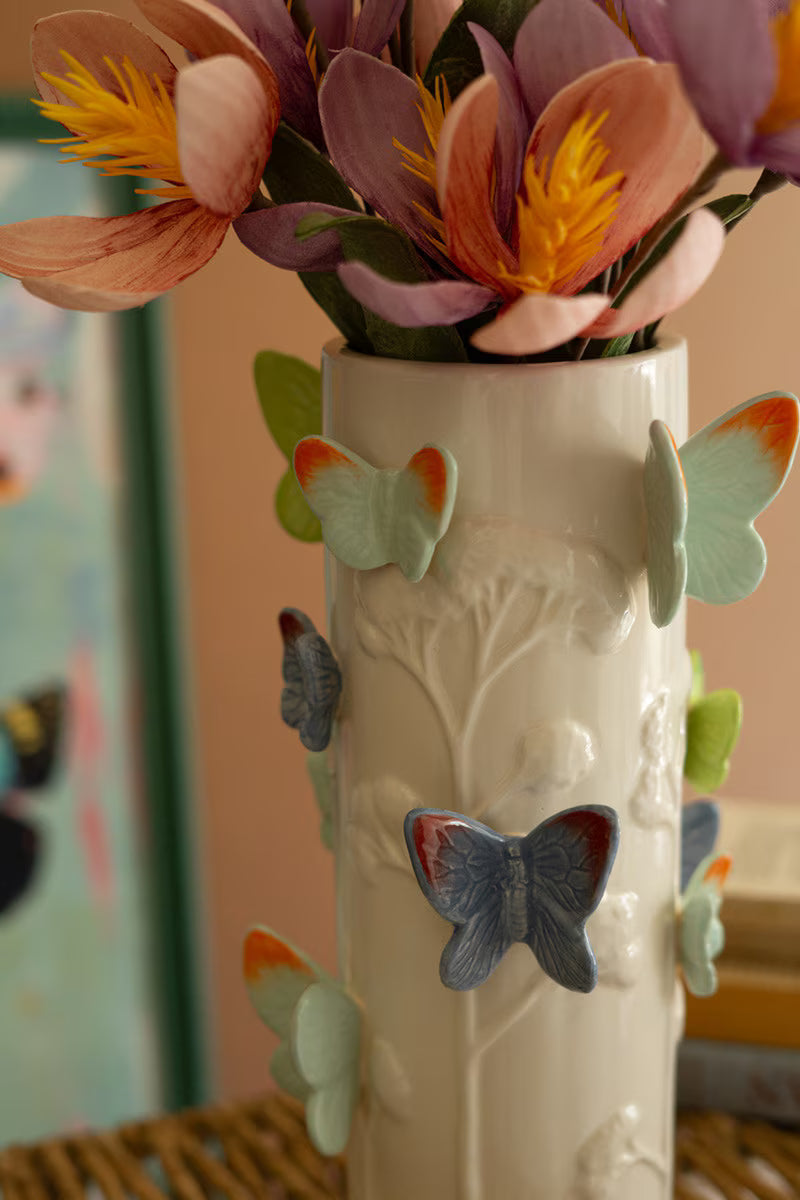 Tall 3D Butterflies Vase