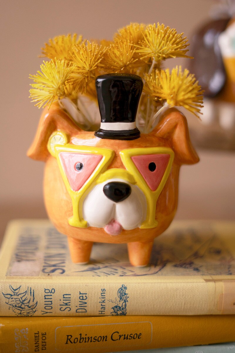 Ceramic Party Puppy Planters