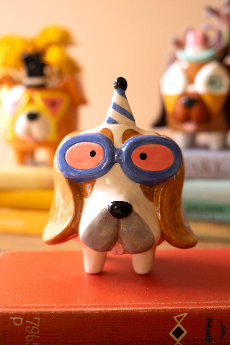 Ceramic Party Puppy Planters