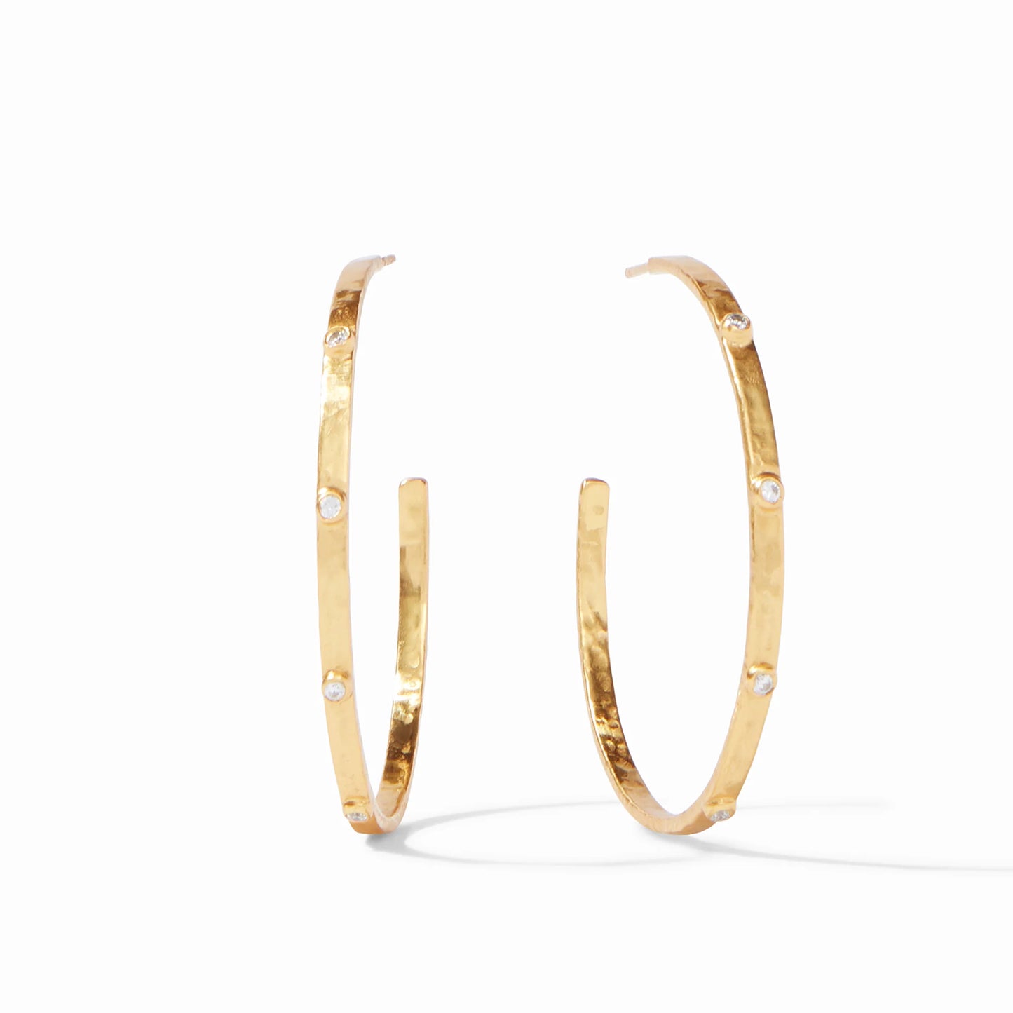 Crescent Stone Hoops