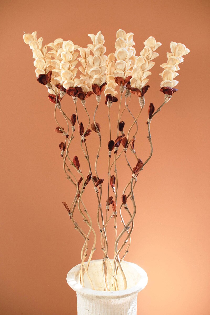 53" Dried Floral On Bamboo Stem