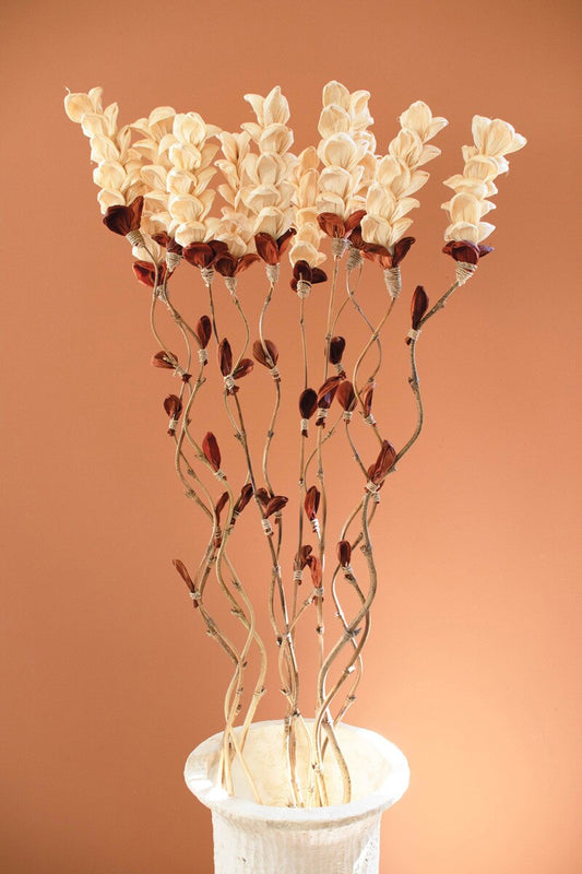 53" Dried Floral On Bamboo Stem