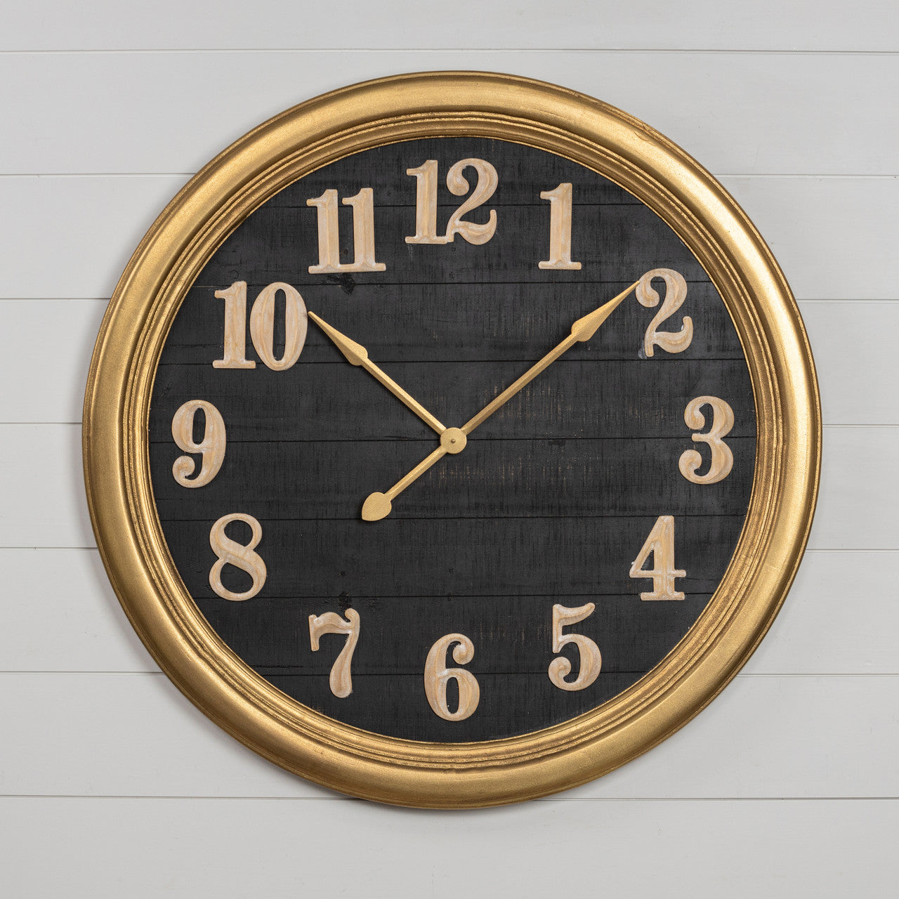 Gold Trimmed Black Wall Clock