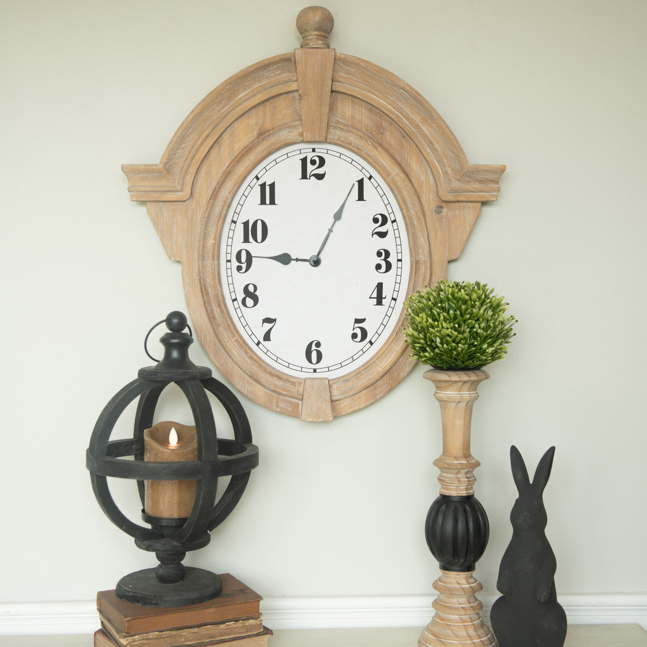 Oval Wood Wall Clock