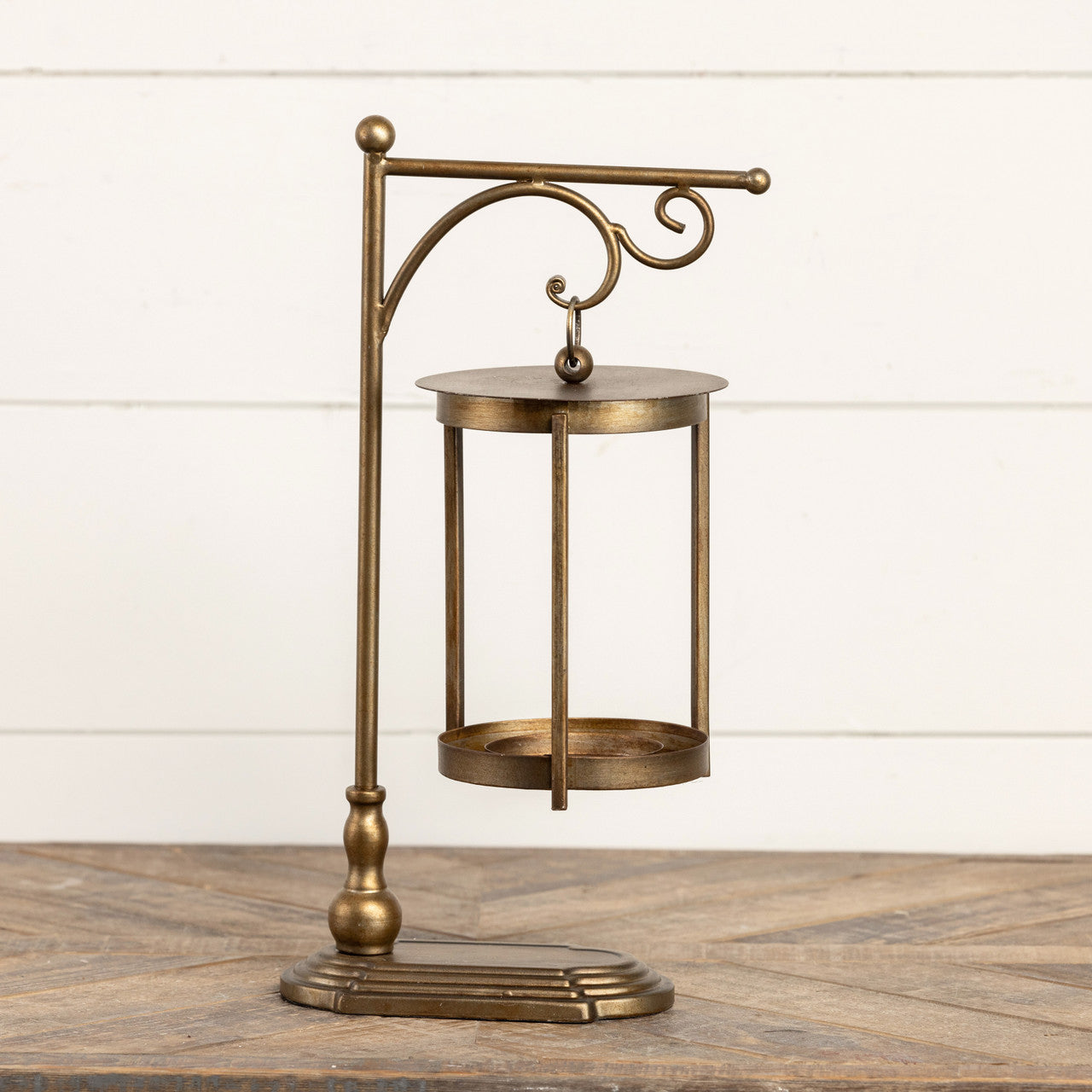 Gold Hanging Lantern + Stand