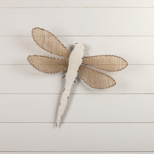 23" Burlap + Metal Dragonfly