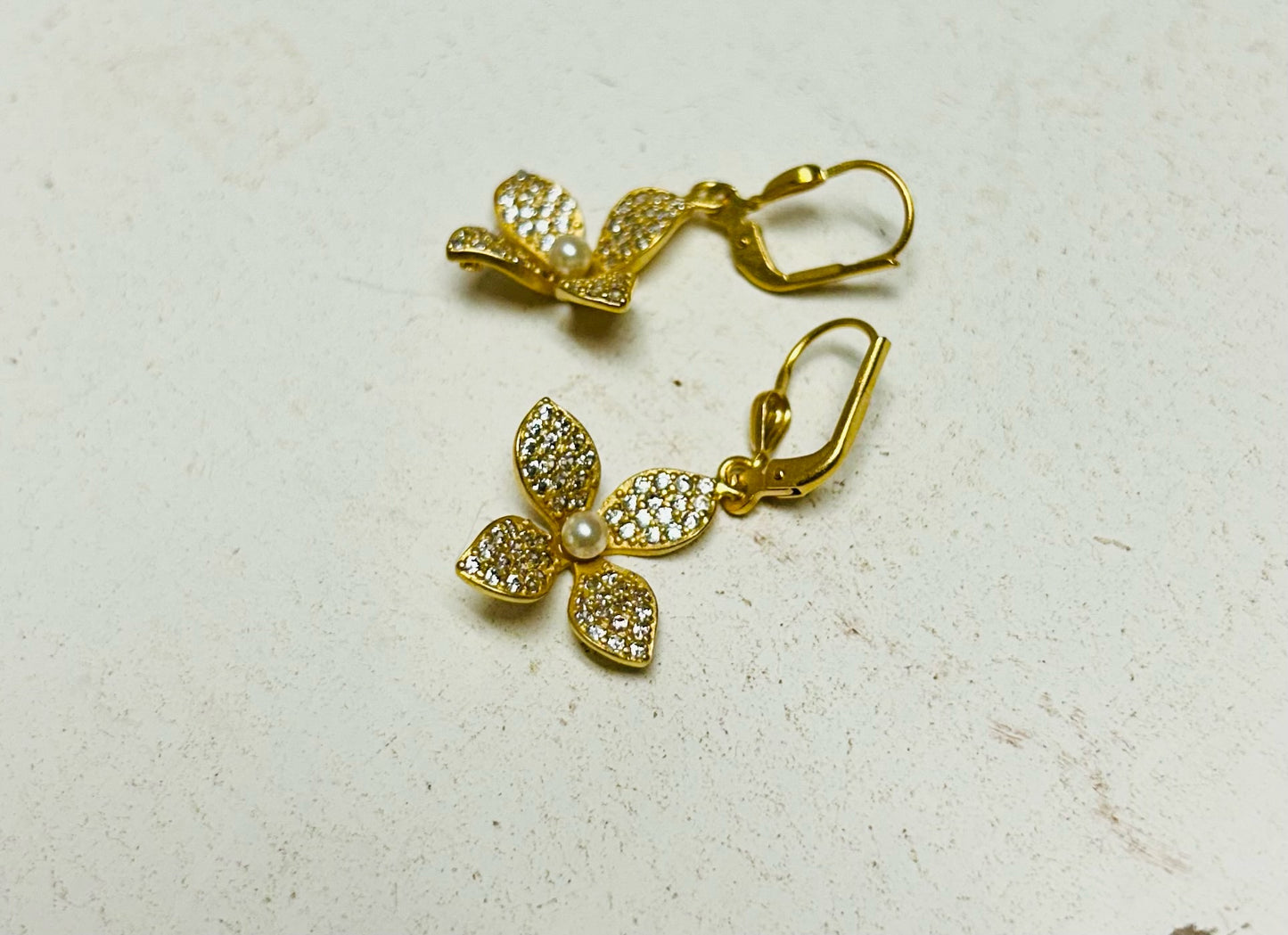 Rhinestone Flower Earrings