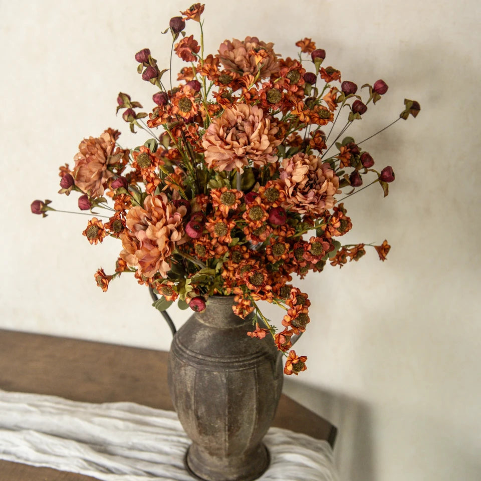 32" Burgundy Floral Pod Spray