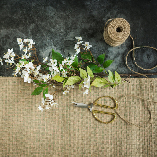 32" White Blossom Spray