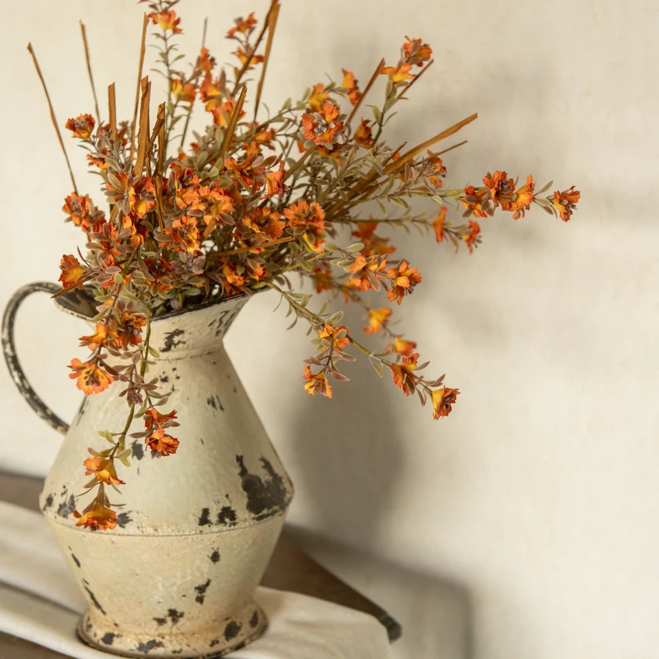 20" Orange Wild Flower & Grass Bush