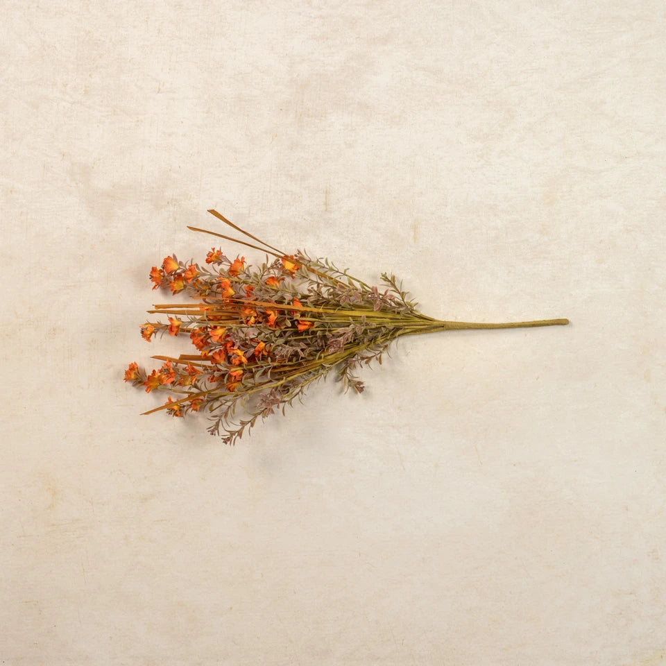 20" Orange Wild Flower & Grass Bush