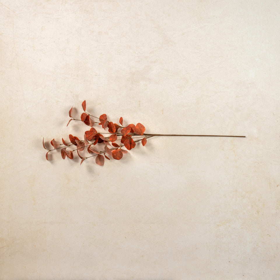 34.5" Orange Eucalyptus Leaf Spray