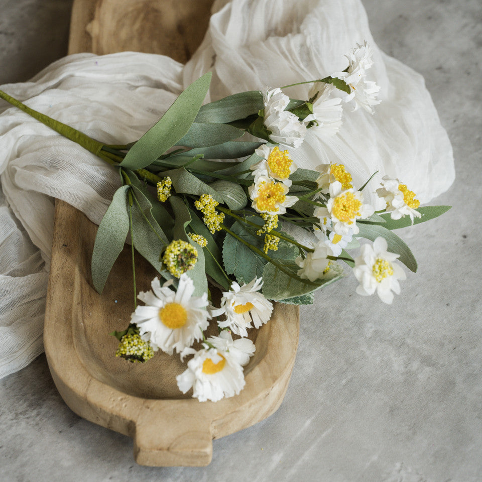 12" White Paper Daisy Bush