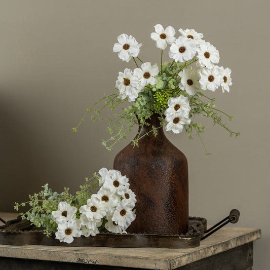 18" White Cosmos Bush
