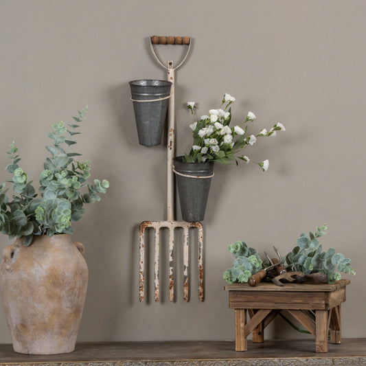 Aged Rake Double Wall Planter
