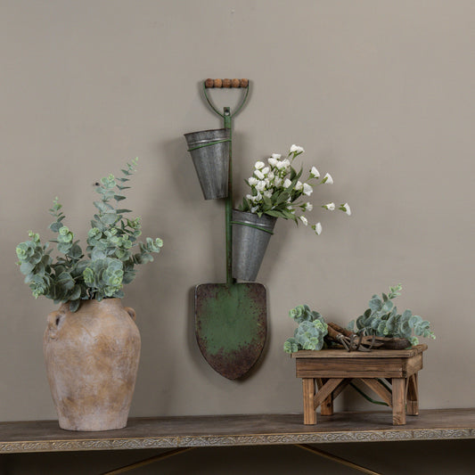Aged Shovel Double Wall Planter