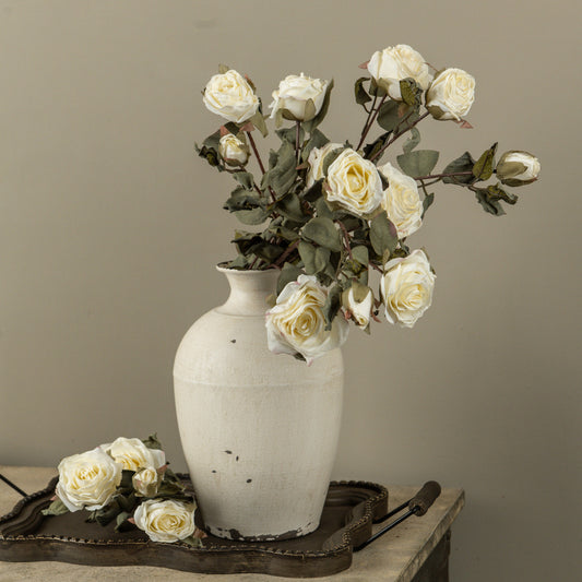 27.25" Cream Dried Rose Spray