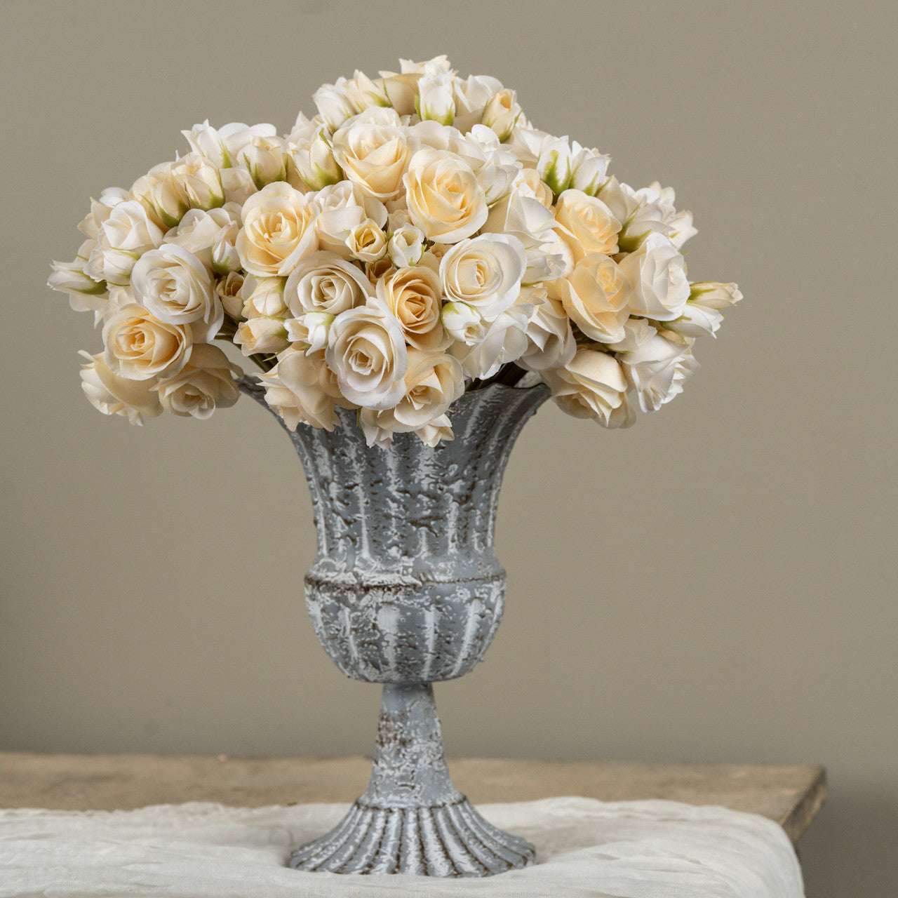 12" Cream Mini Rose Bundle