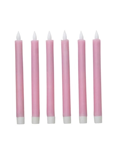 Pink Flameless LED Wax Taper Candle