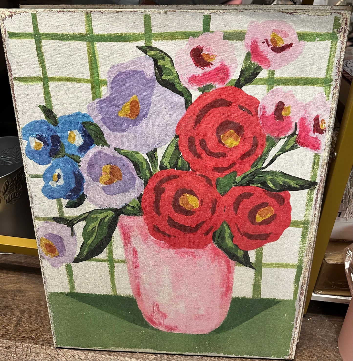 18"W x 24" Wall Canvas Flowers in Vase