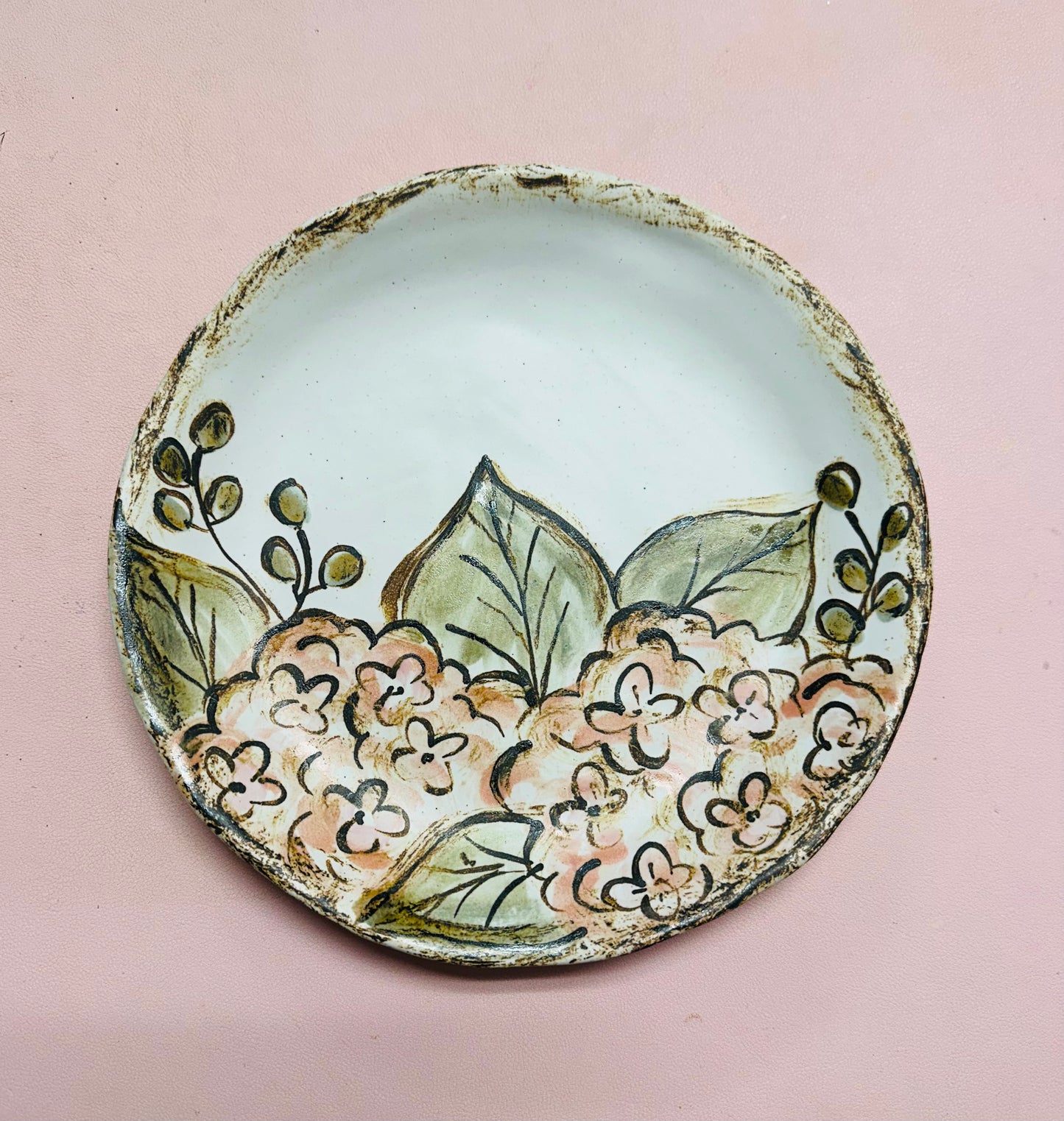 Pink Hydrangea Salad Plate