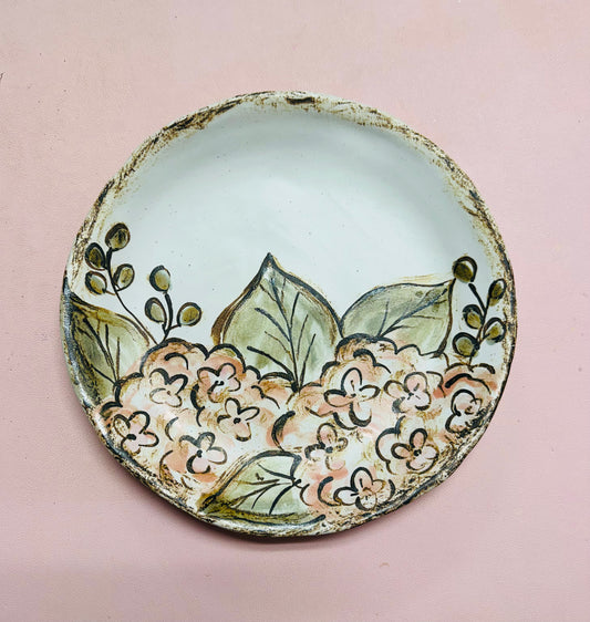 Pink Hydrangea Salad Plate