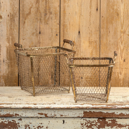 Rustic Gold Wire Basket