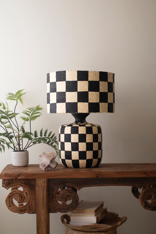 Black & White Check Lamp