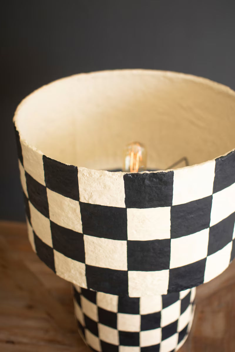 Black & White Check Lamp
