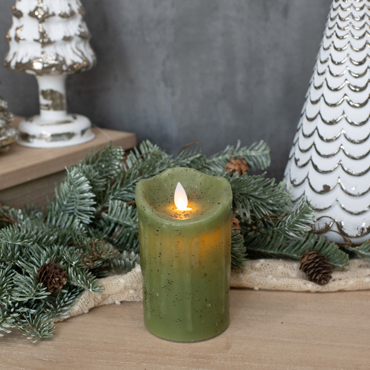 5" Moving Flame Pillar Candle