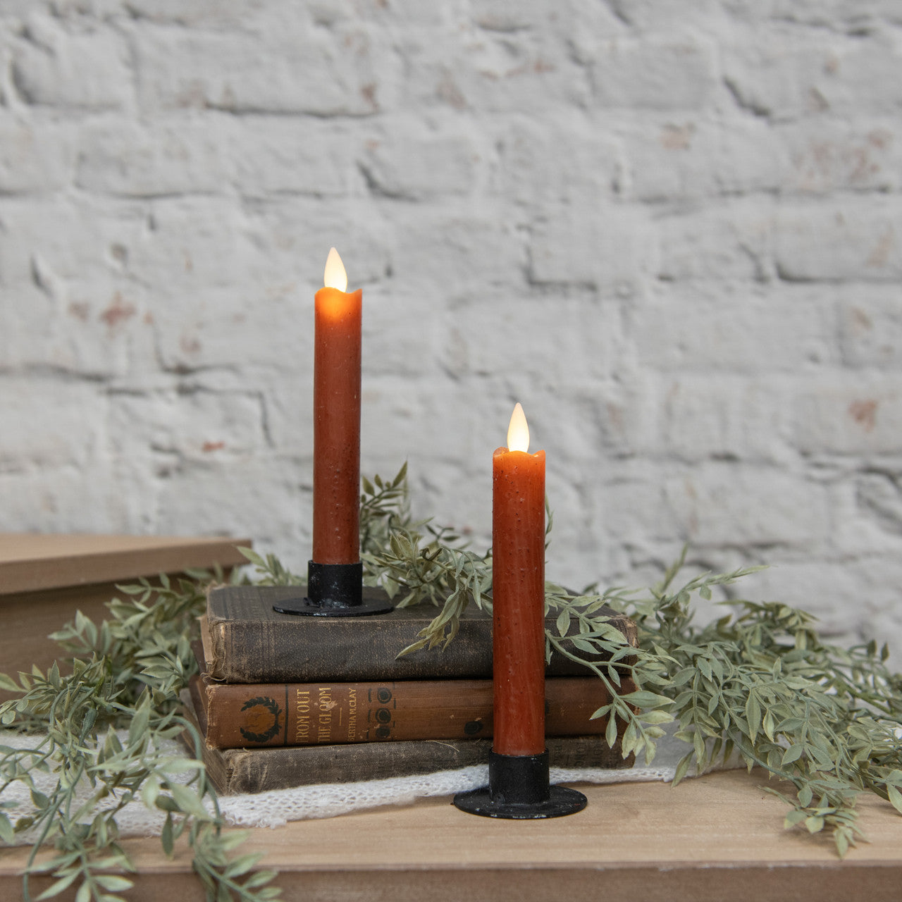 6.75" Moving Flame Taper Candle Set