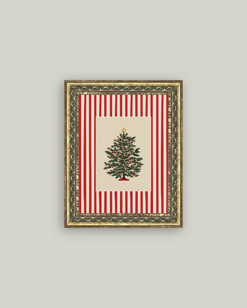 8x10 Peppermint Stripe Tree Frame