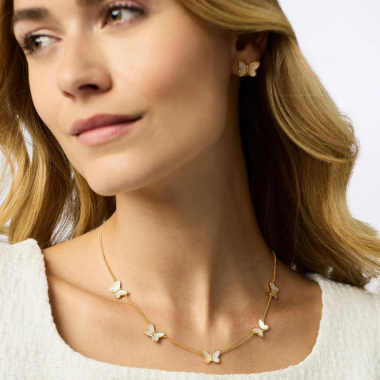 Papillon Delicate Station Butterfly Necklace