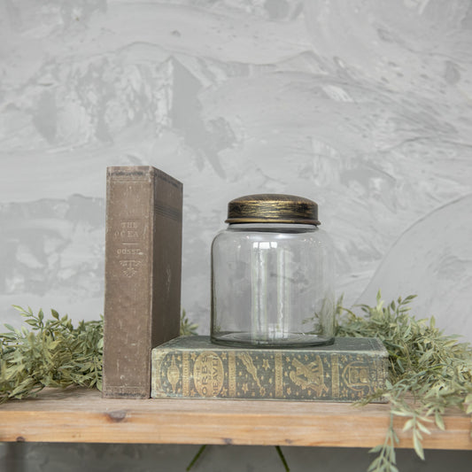 5.5" Glass Jar + Gold Lid