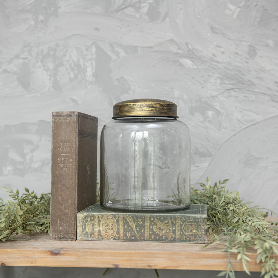 8" Glass Jar + Gold Lid