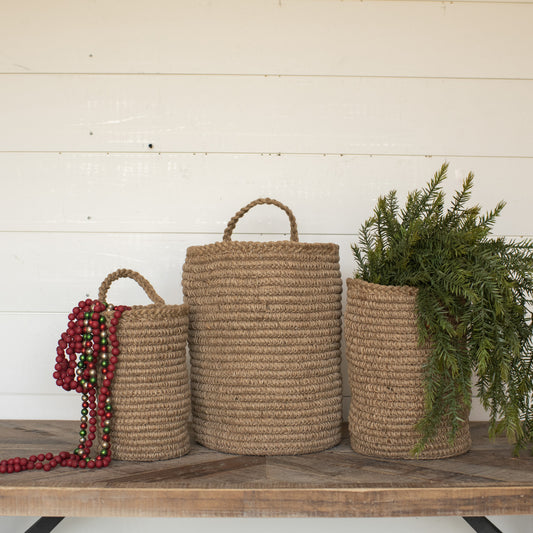 Natural Weave Hanging Baskets