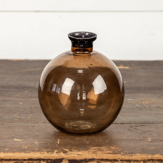 7" Brown Rounded Vase