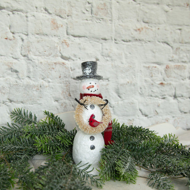 12" Snowman w/ Snowy Wreath